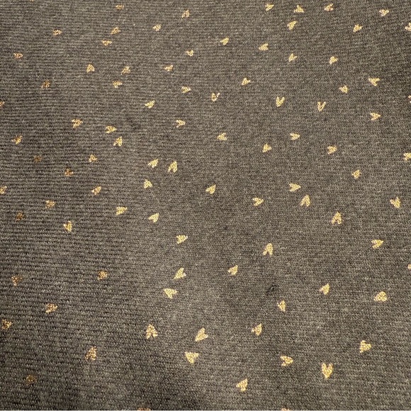 Oversized Gray Metallic Gold Heart Blanket Scarf Wrap Onesize - Picture 7 of 7